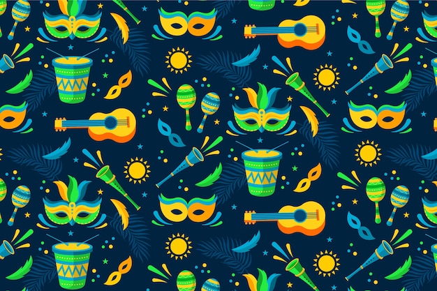 Flat design brazilian carnival pattern