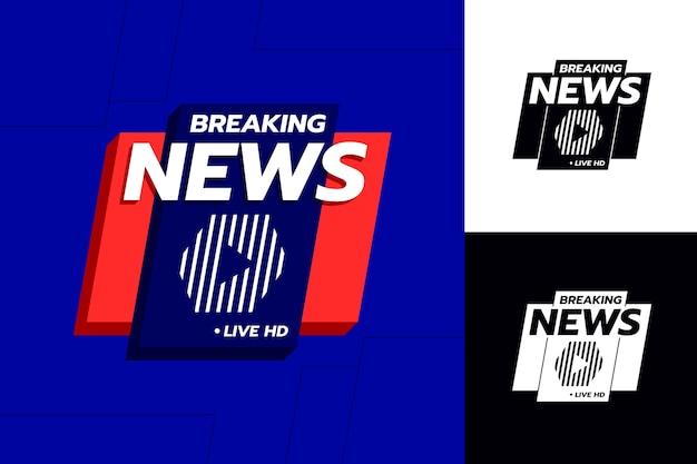 Flat design breaking news logo