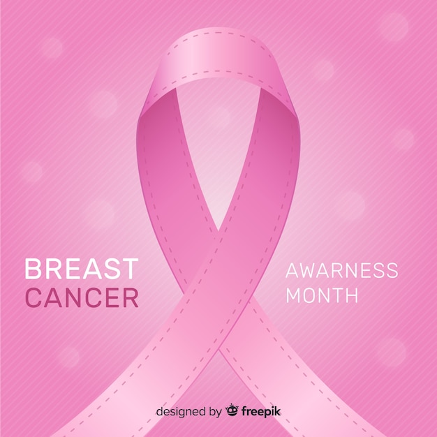 Free vector flat design breast cancer awareness with ribbon