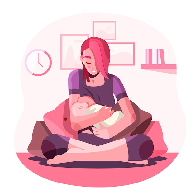 Free Vector flat design breastmilk illustration