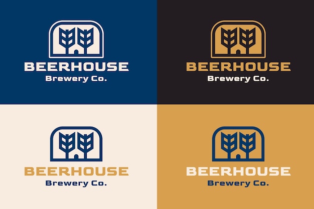 Flat design  brewery logo design