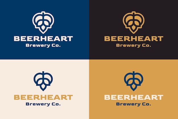 Free Vector flat design  brewery logo design