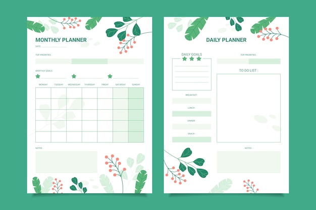 Flat design budget planner template