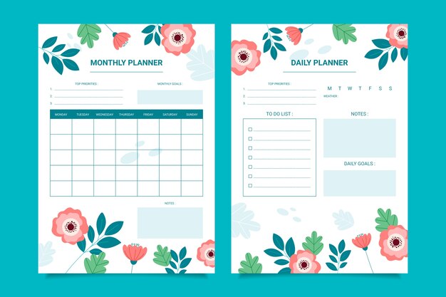 Flat design budget planner template