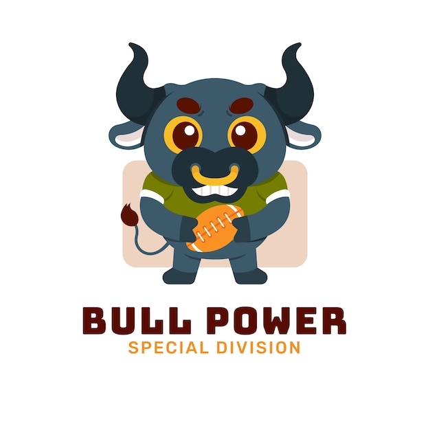 Free Vector flat design bull logo template