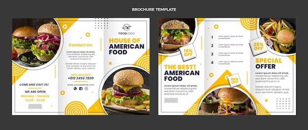 Free vector flat design burger brochure template