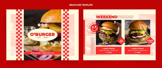 Free vector flat design burger brochure template