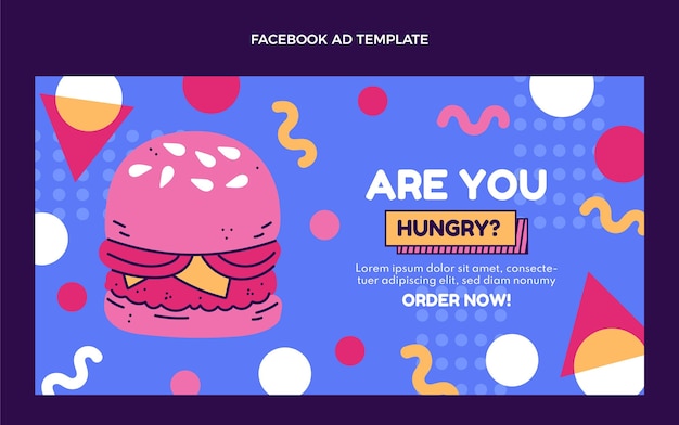 Free Vector flat design burger facebook template