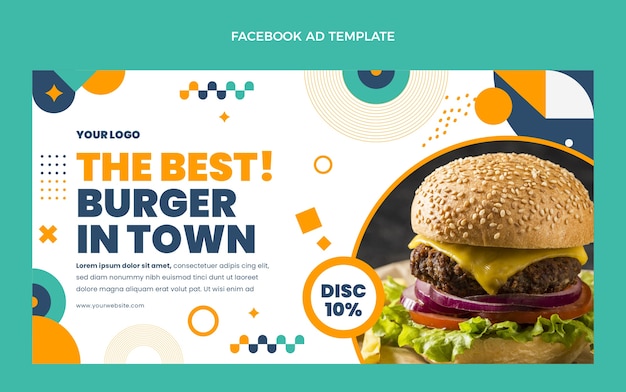 Free Vector flat design burger facebook template