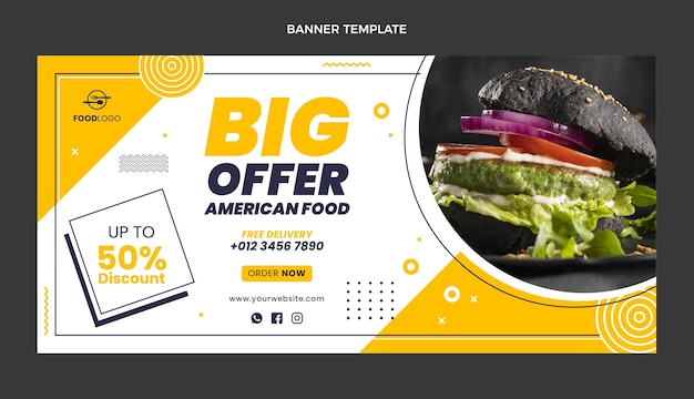 Free Vector flat design burger sale banner