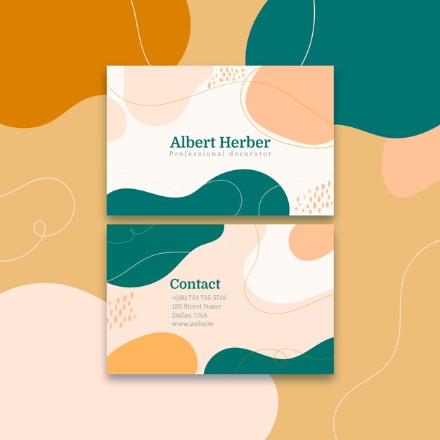 Flat design business card template