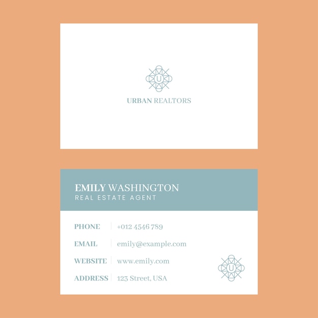 Flat design of business card template