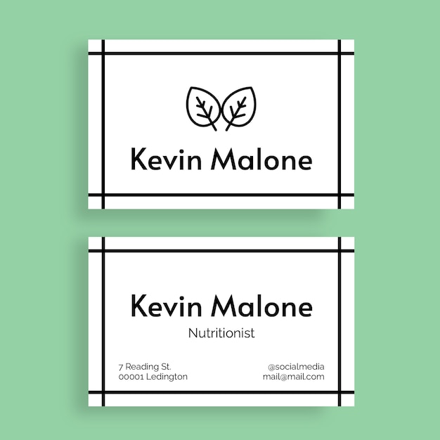 Flat design of business card template