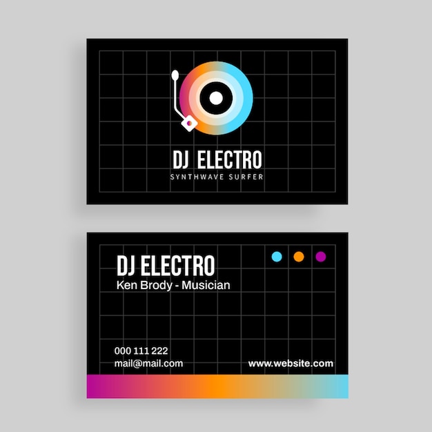 Flat design business card template