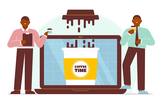 Flat design business coffee illustration