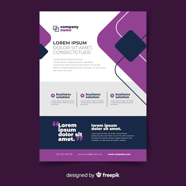 Flat design business flyer template