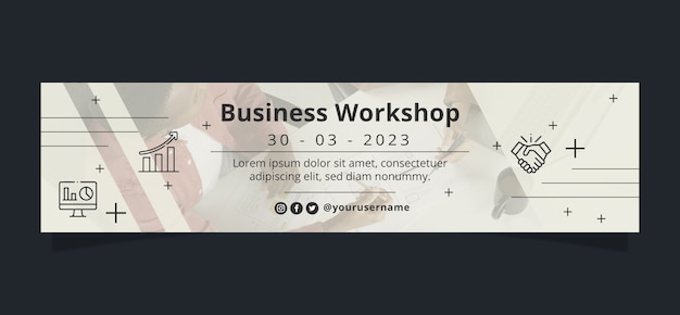 Flat design business linkedin banner