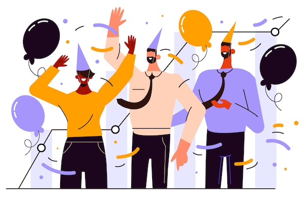 Free Vector flat design business party illustration