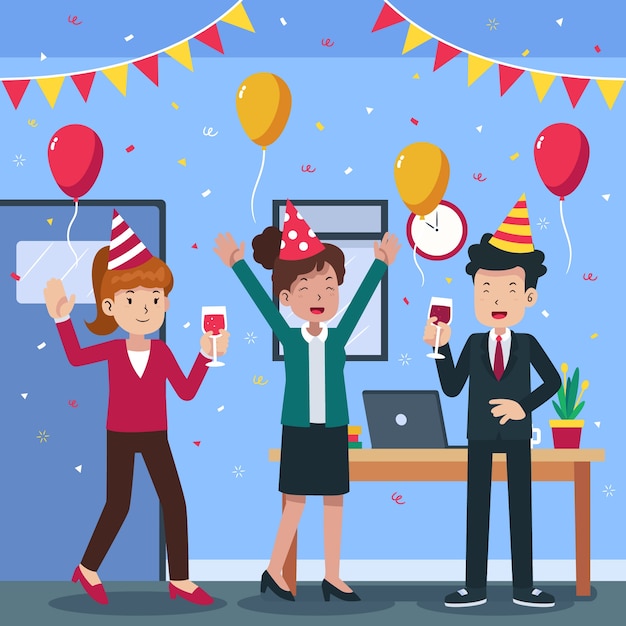 Flat design business party illustration