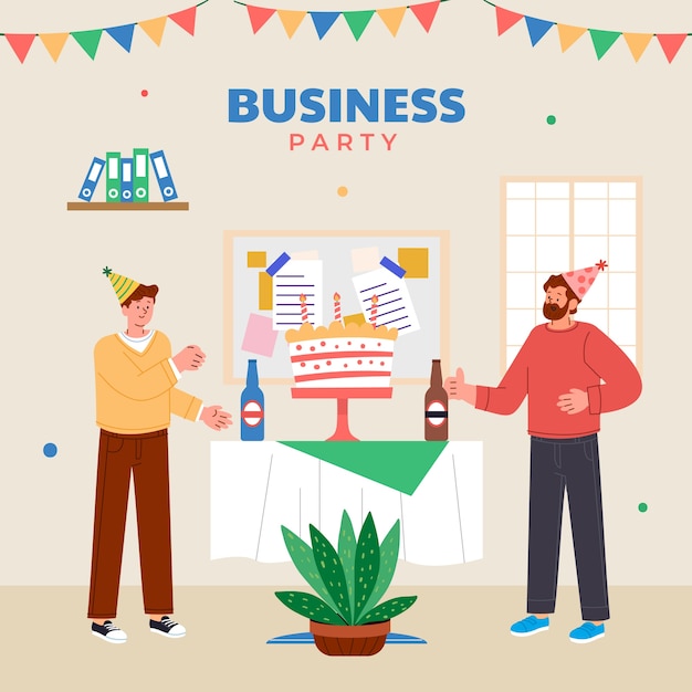 Free vector flat design business party illustration