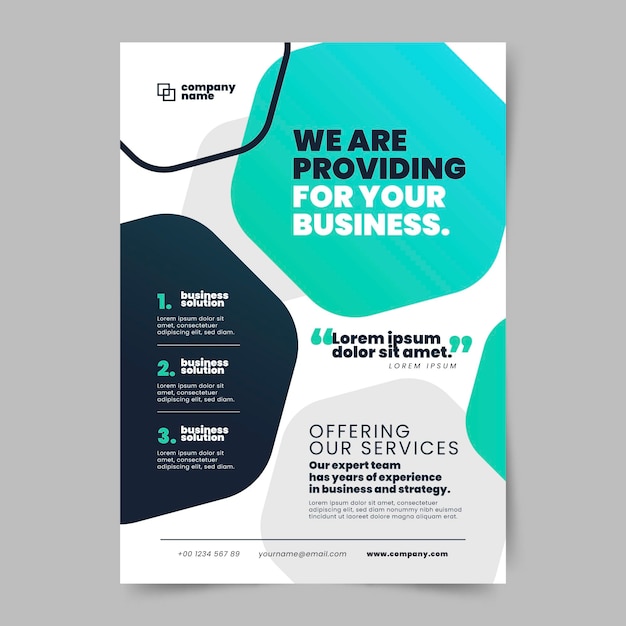 Flat design business poster template