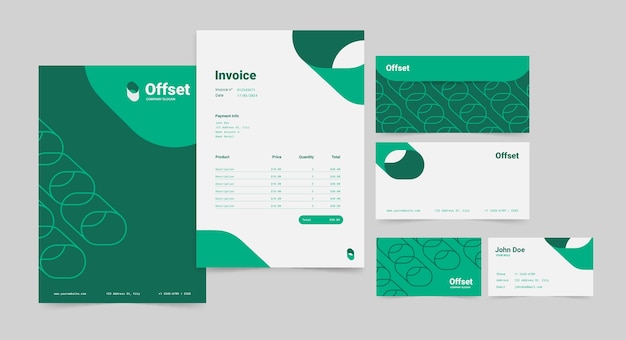 Free Vector flat design business stationery template