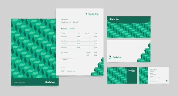 Free Vector flat design business stationery template