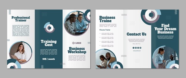 Flat design business workshop brochure