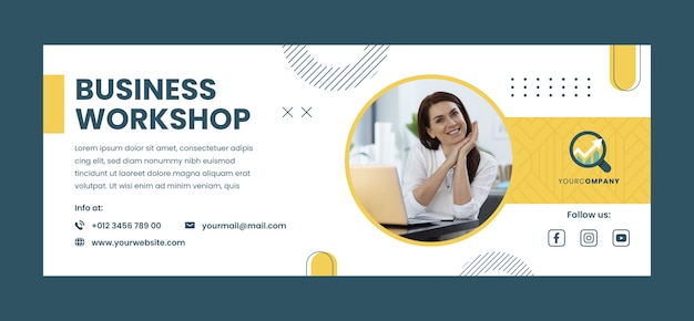 Free Vector flat design business workshop facebook cover