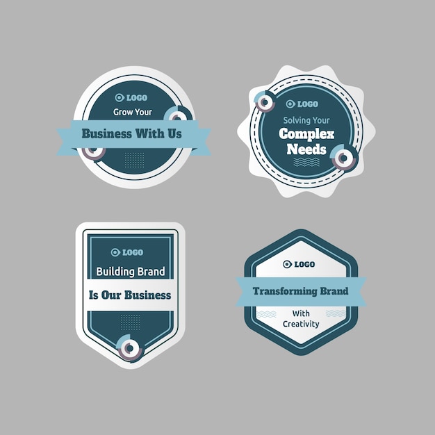 Free vector flat design business workshop labels