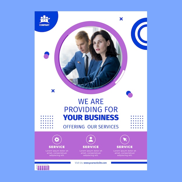 Flat design business workshop poster template