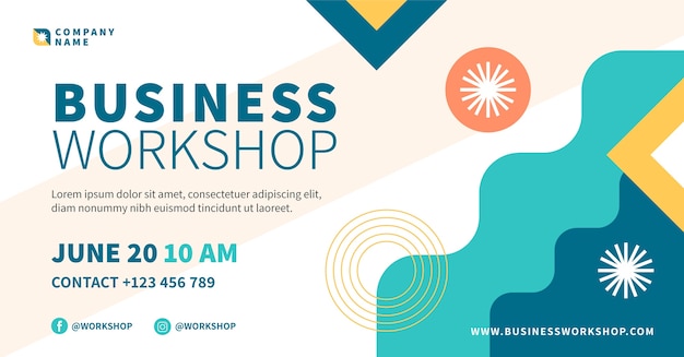 Flat design business workshop template