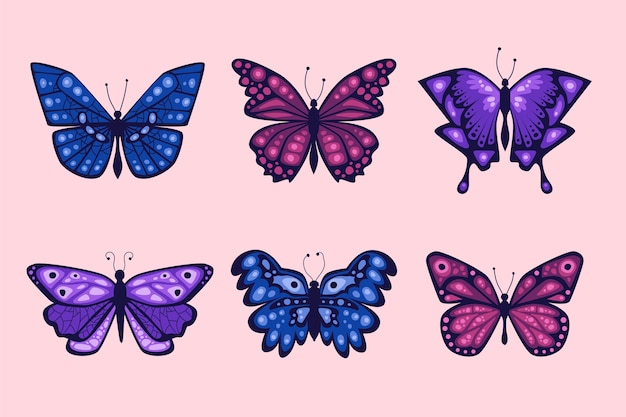 Flat design butterfly illustration