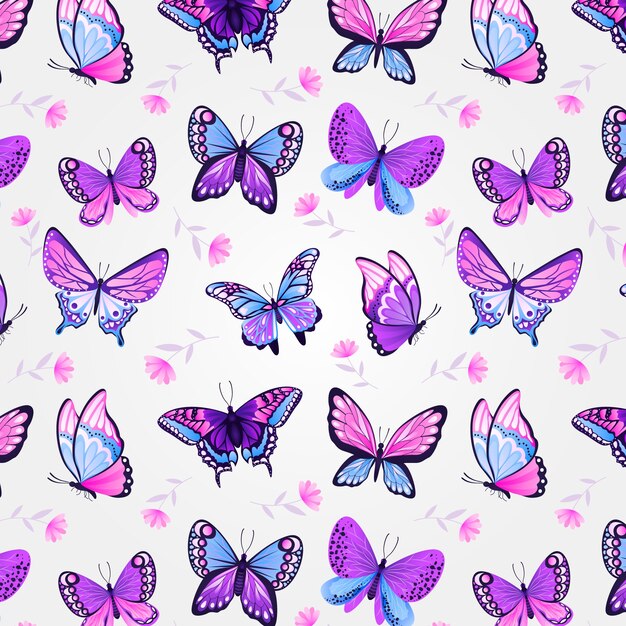 Flat design butterfly pattern