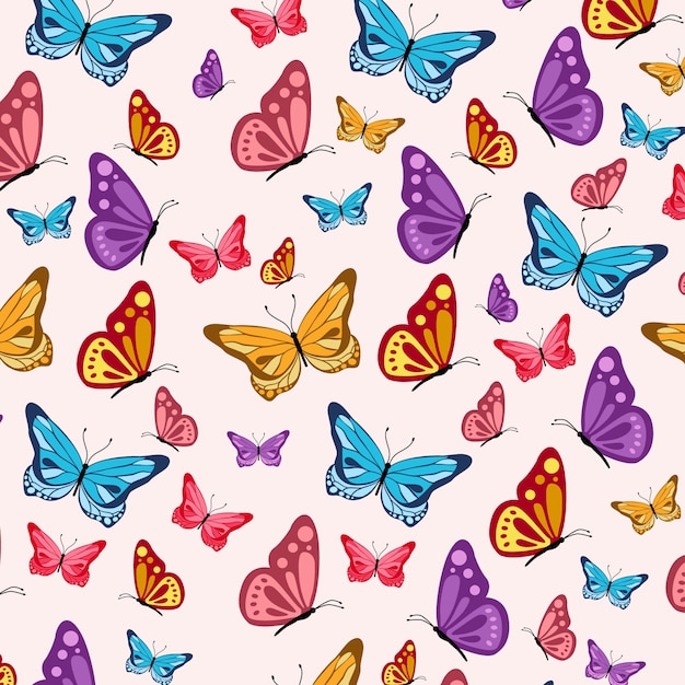 Free vector flat  design butterfly pattern