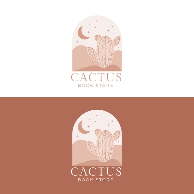 Free Vector flat design cactus logo design