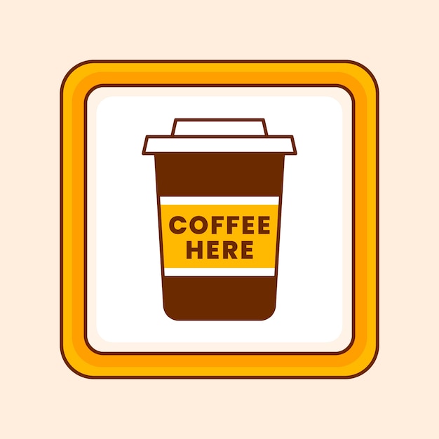 Flat design cafe signage illustration