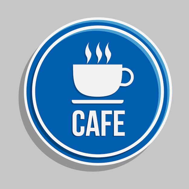 Flat design cafe signage template