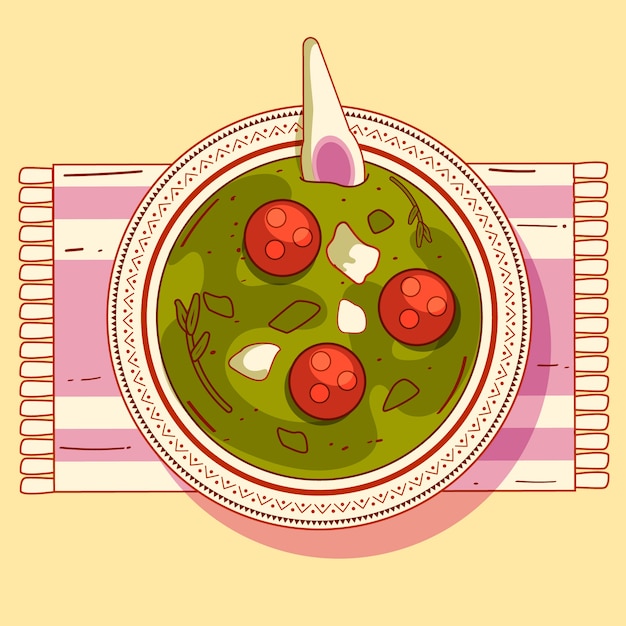 Flat design caldo verde illustration