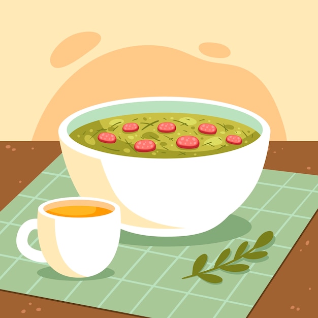 Free Vector flat design caldo verde illustration