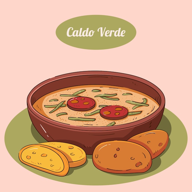 Free Vector flat design caldo verde illustration