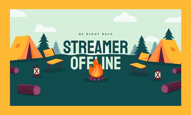 Flat design camping adventure  twitch background