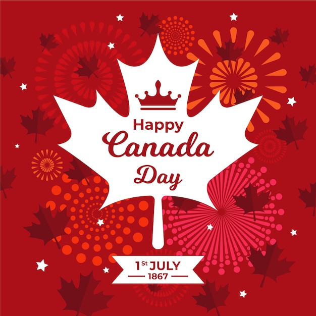 Flat design canada day concept