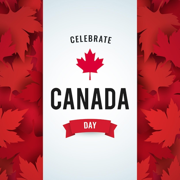 Free vector flat design canada day