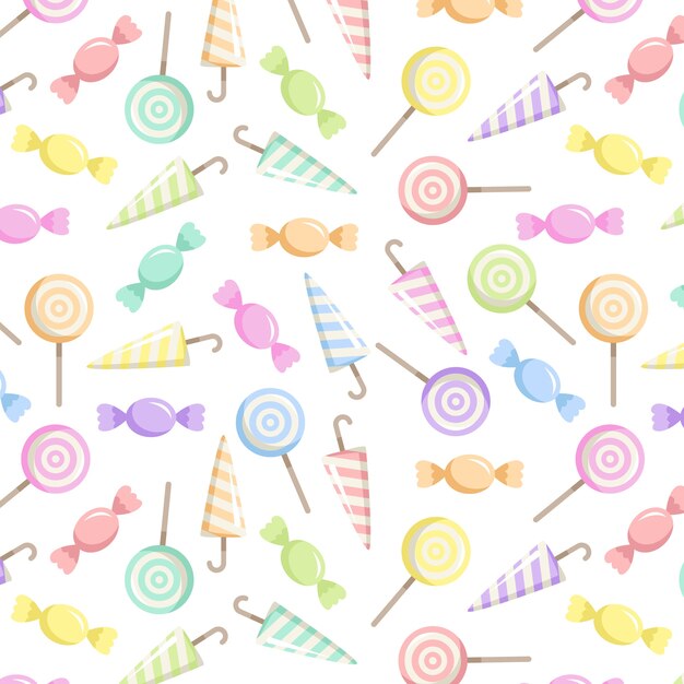 Free Vector flat design candy pastel color pattern