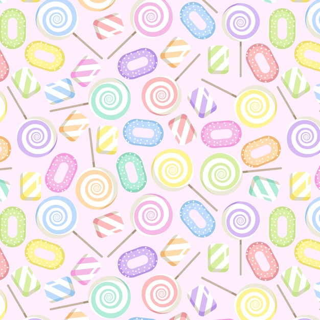 Free Vector flat design candy pastel color pattern