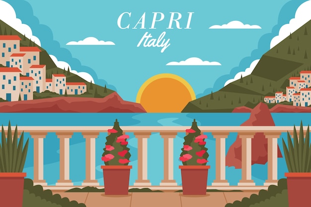 Free Vector flat design capri illustration