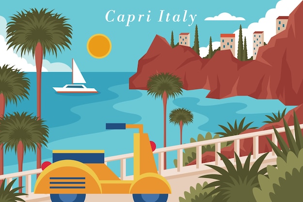 Free Vector flat design capri illustration