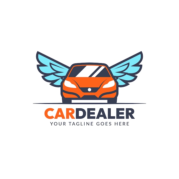 Free vector flat design car dealer logo