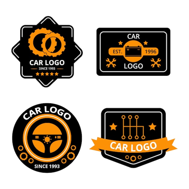 Free Vector flat design car logo collection concept